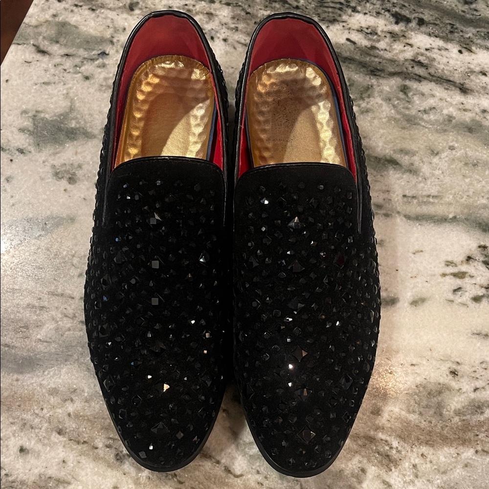 SHEIN Black Studded Men's Loafers